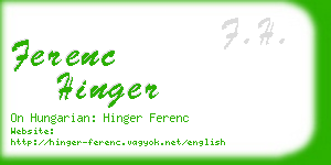 ferenc hinger business card